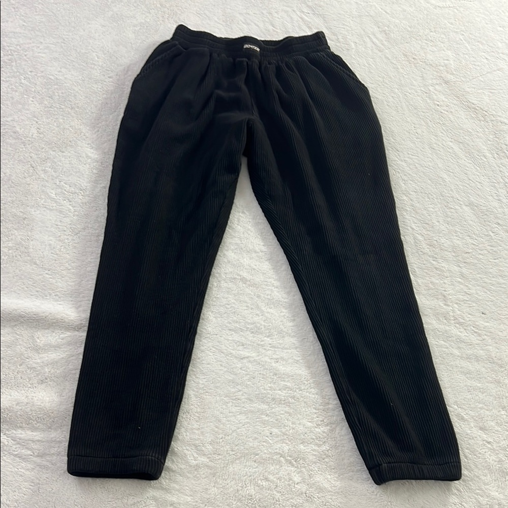 Oh Polly Black Track Pants with Elastic Waistband